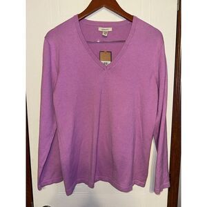 NWT‎ G.H. Bass Purple Pop V-Neck Sweater Size XL